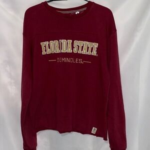 Pressbox Florida State Seminoles Women's SIZE MED Maroon SOFT FLEECE TOP RAWHEM